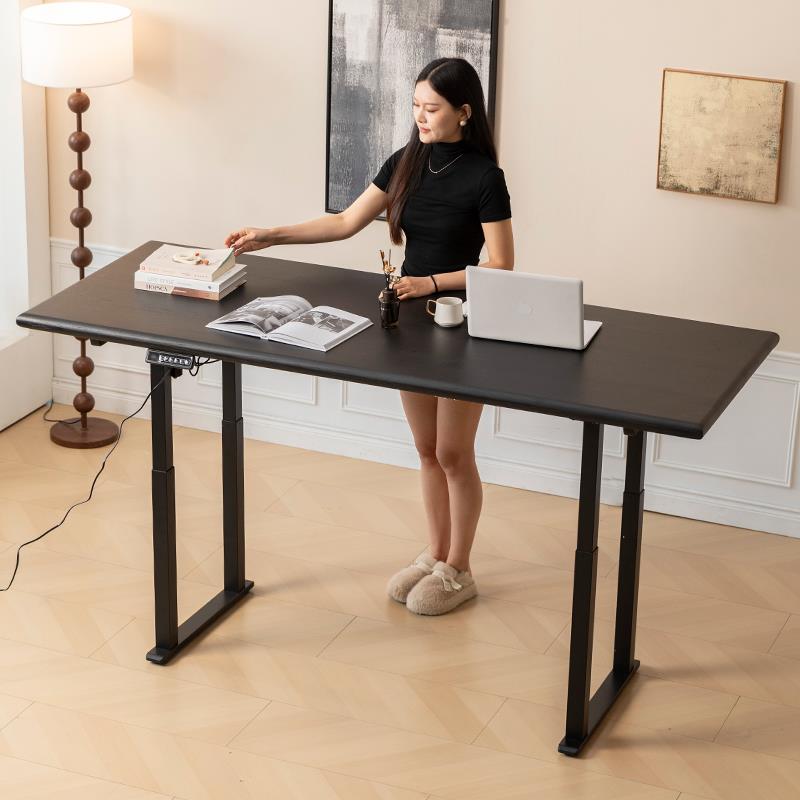 实木电动升降桌电脑桌电竞桌家用书桌学习办公桌智能可升降工作台