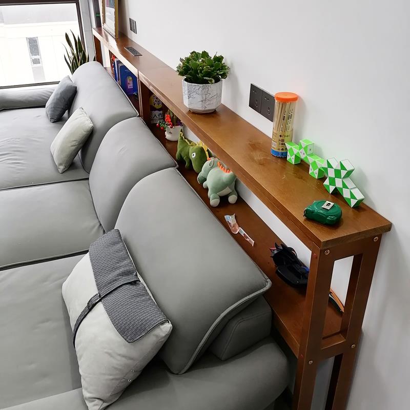 沙发后置物架靠墙长条实木多层书架缝隙架窄桌子床头床尾背柜架子