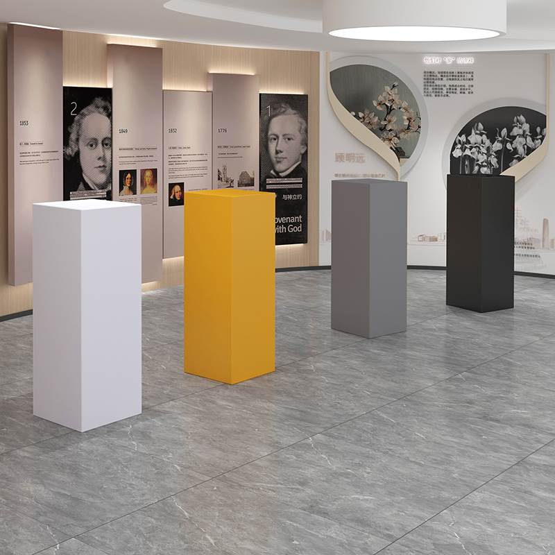 摆件展示台手办立柱白色木质烤漆立柱陈列橱窗地产品增高底座展台