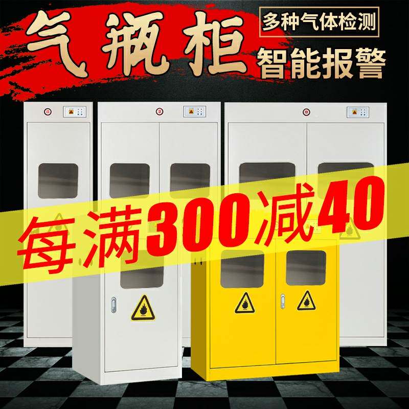 全钢气瓶柜防爆报警器单瓶双瓶三瓶氢氧气实验室钢瓶煤气罐储存柜