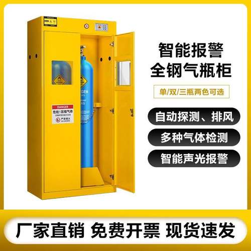 防爆气瓶柜安全柜实验室气体全钢双瓶液化煤气罐钢瓶乙炔氧气瓶柜