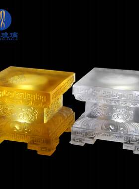 琉璃佛像须弥台座台观音地藏菩萨发光底座方形圆形加高供台家居供