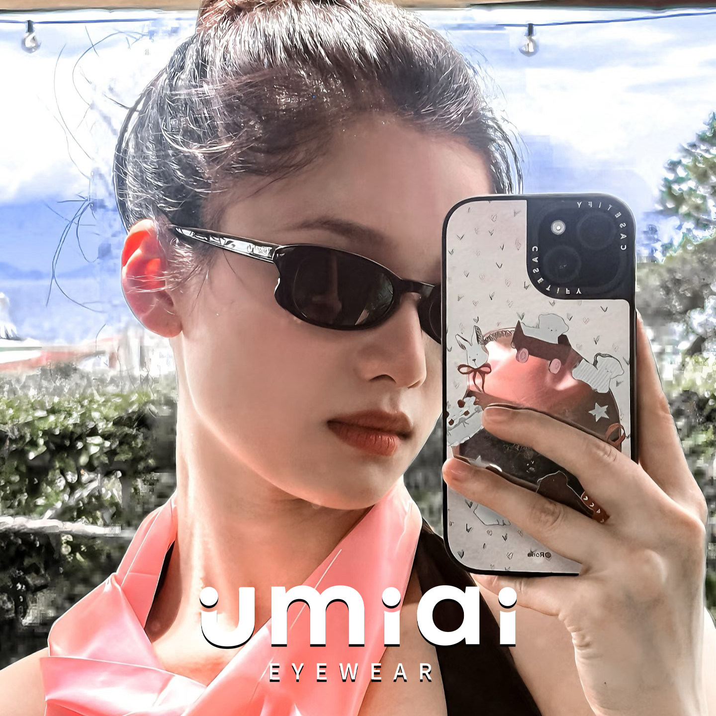 韩版女款蝶形猫眼高级网感墨镜防紫外线遮阳海边旅游度假太阳眼镜