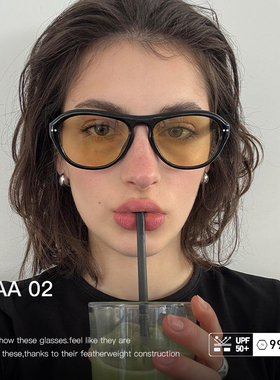 新款GM墨镜女高级感素颜复古椭圆猫眼太阳眼镜男防晒防紫外线oaa