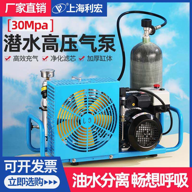 上海利宏正压式空气呼吸器高压充气泵30mpa潜水瓶打气机20mpa消防