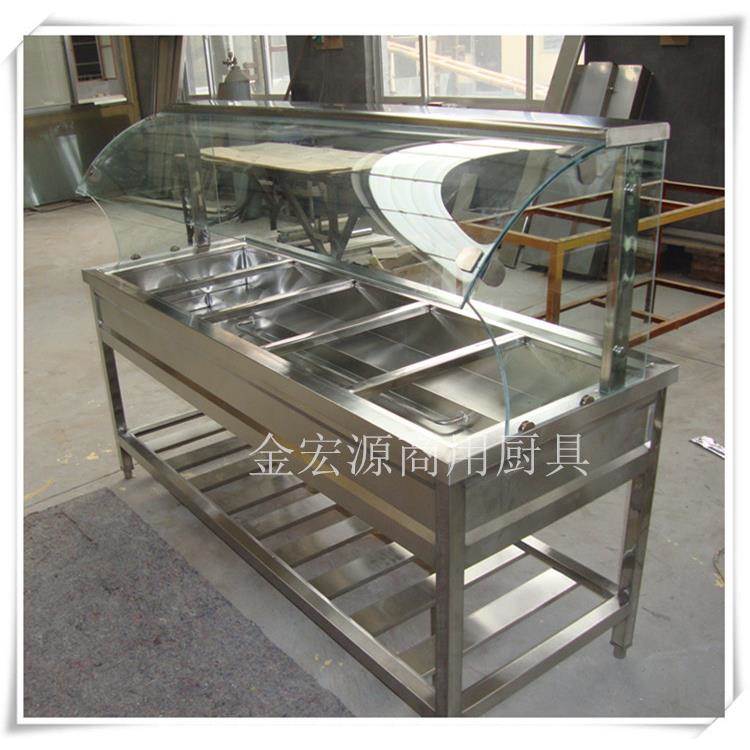 玻璃罩快餐保温售菜台商用自助售饭台蒸菜台水浴台超市电加热豪华