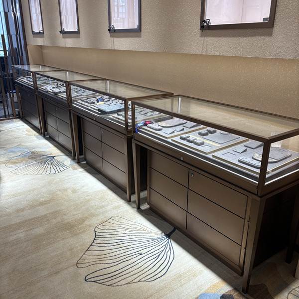 不锈钢珠宝展示柜高端奢侈品黄金手表柜台玉器翡翠玻璃展柜定制