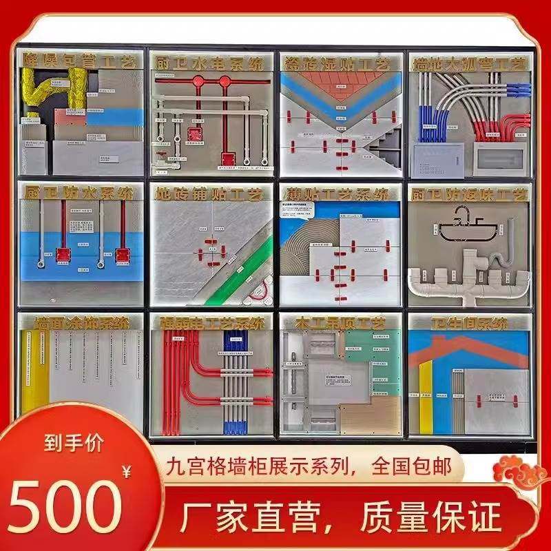 装修公司水电木瓦油施工工艺系统展示柜