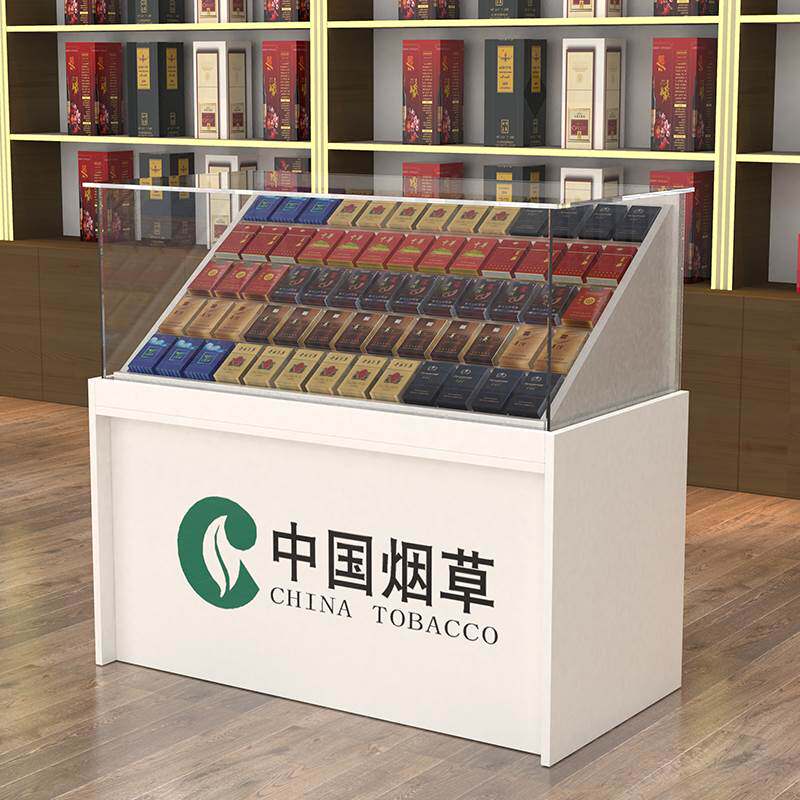 烟收一体多功能展示柜四面透明钢化玻璃香烟便利柜商超烟架收银柜
