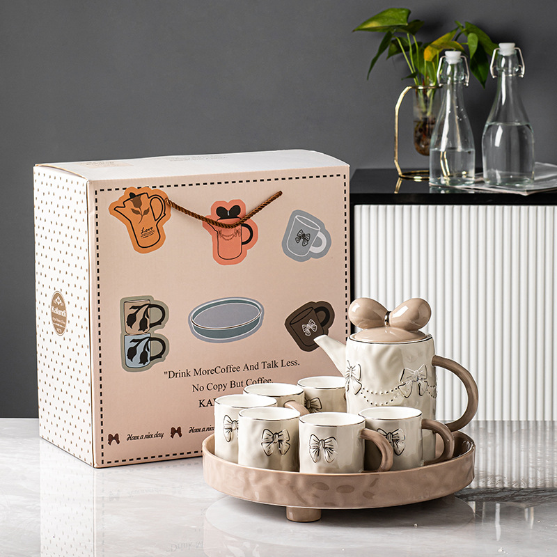 大容量高颜值结陶瓷茶壶茶杯套装结婚礼品送新人新娘实用礼物