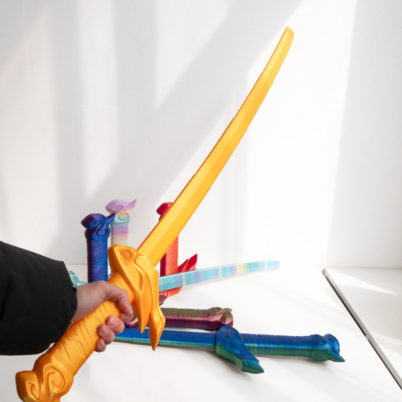 模型玩具3D打印伸缩解压武士式刀武器道具亚索刀剑摆摊批圣诞节