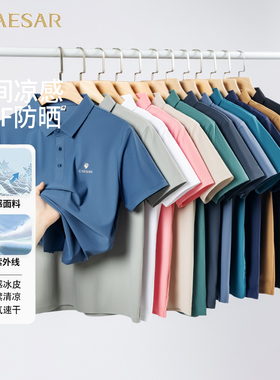 凯撒大帝专版polo衫短袖上衣时尚百搭舒适时尚帅气清爽冰感透气J
