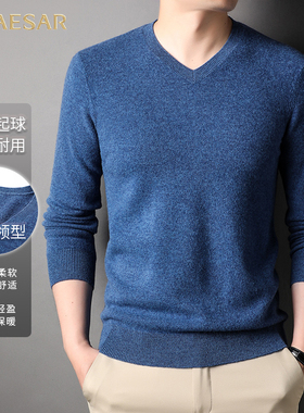 凯撒大帝2025秋季新款羊毛衫柔软舒适休闲时尚简约风男士针织衫J