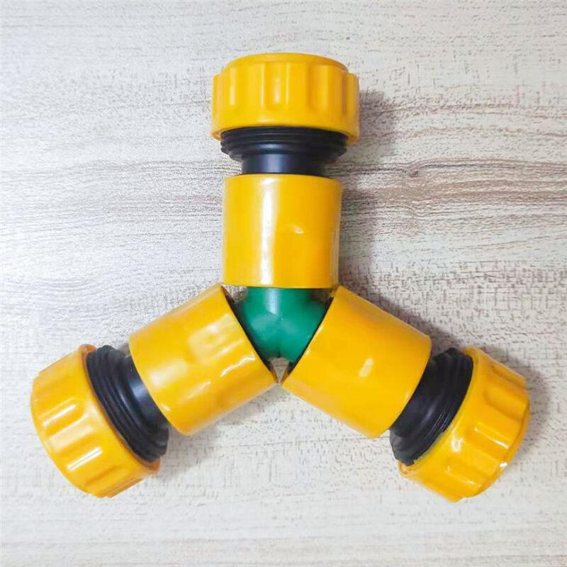 三向三通带阀快速接头46分1寸塑料奶嘴水管软管分流接配件转接头