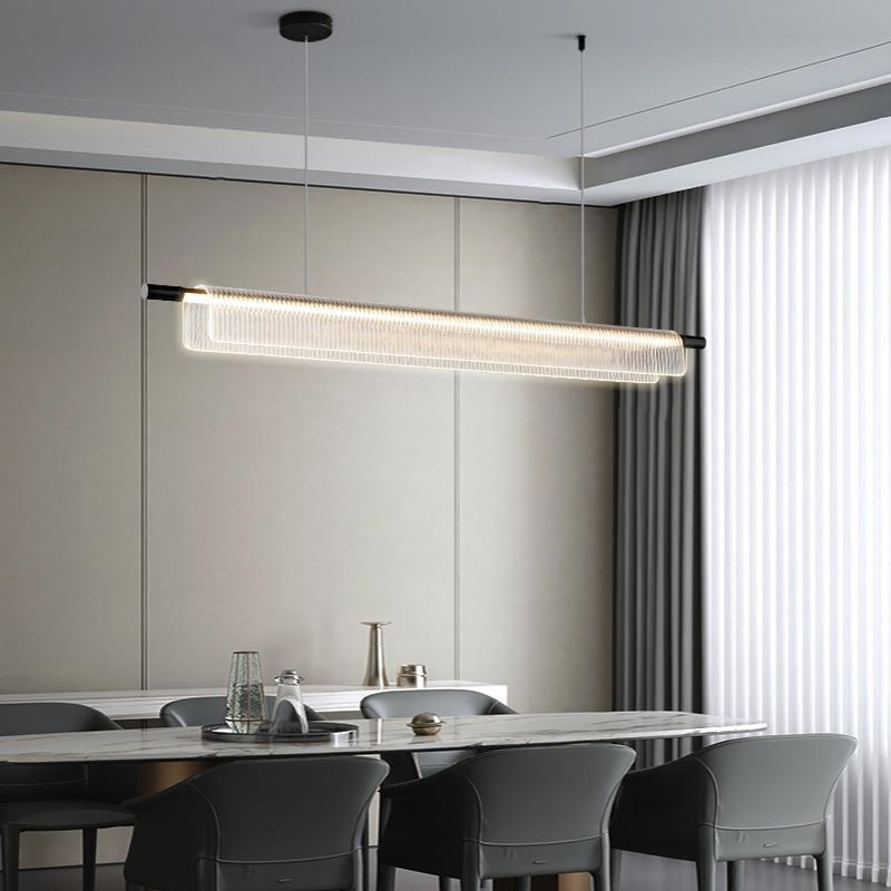后现代简约餐厅吊灯设计师款极简长条吧台办公室样板间售楼部灯具