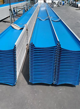 10-130-910型墙面板 建筑屋面蓝色压型钢板  电厂管道保温铁皮