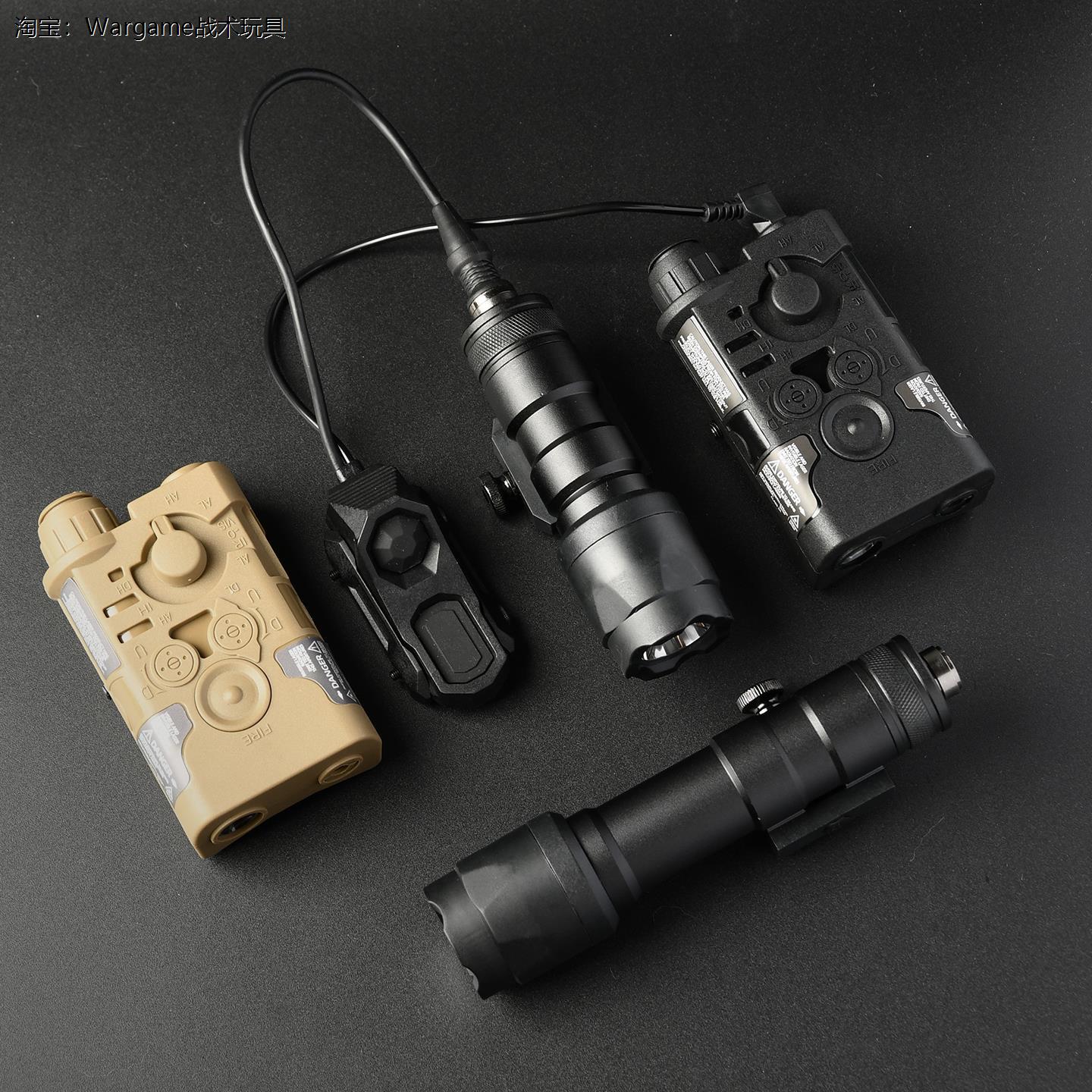 新款镭射指示器NGAL红点战术电池盒绿激光强光M600手电三控套装