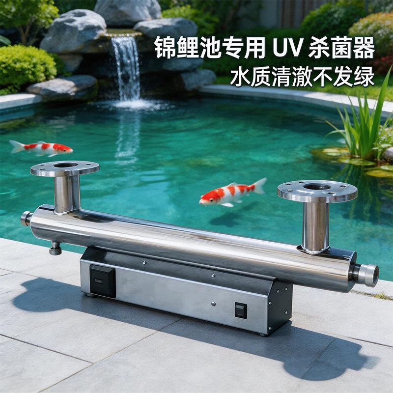 中压紫外线消毒器锦鲤池专用管道式过流式 UV 杀菌净水设备