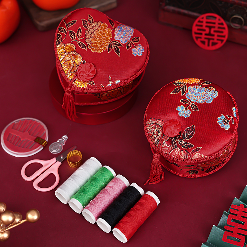 针线盒结婚女方陪嫁用品大全嫁妆家用实用婚庆针线包收纳盒套装
