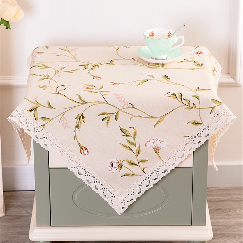 床头柜盖巾盖布防尘罩冰箱洗衣机微波炉万能盖巾床头柜罩轻奢风