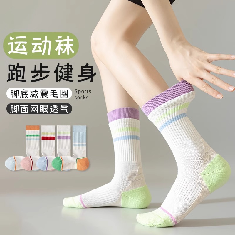袜子女专业跑步运动防臭毛巾底袜