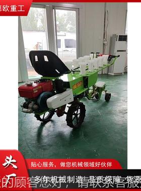 农行用两行蔬菜移栽油机 小型汽动力栽苗机自走式单行双FKU移栽