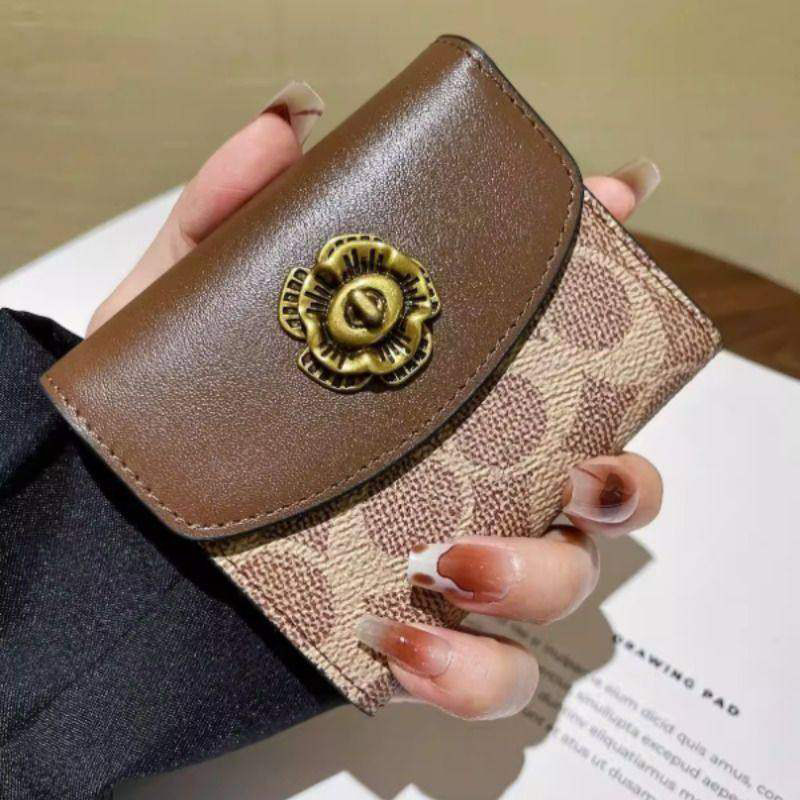 高档ins山茶花风琴卡包精致零钱包多卡位轻奢复古多功能收纳证件