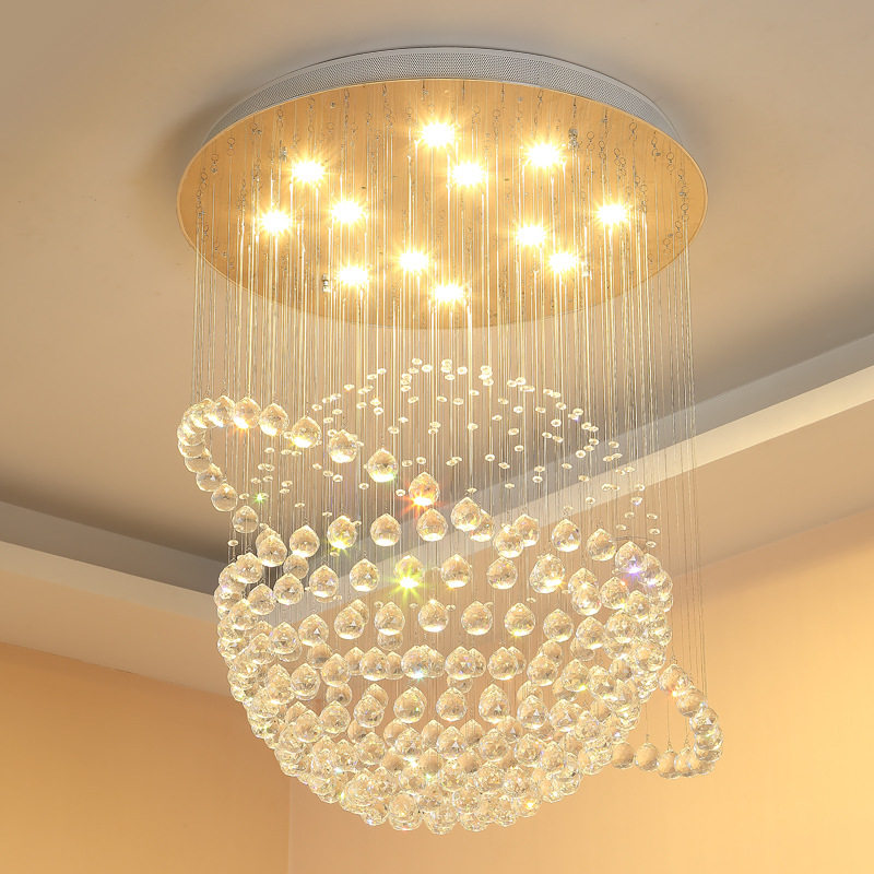 创意个性led水晶吊灯餐厅吊灯大气客厅灯温馨卧室灯圆球水晶灯具