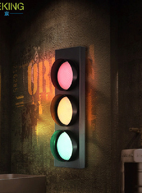 美式复古工业风红绿灯壁灯酒吧餐厅led灯带照明灯具网红灯饰中山