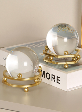 时来运转水晶球摆件轻奢客厅y玄关酒柜电视柜家居装饰品乔迁新居