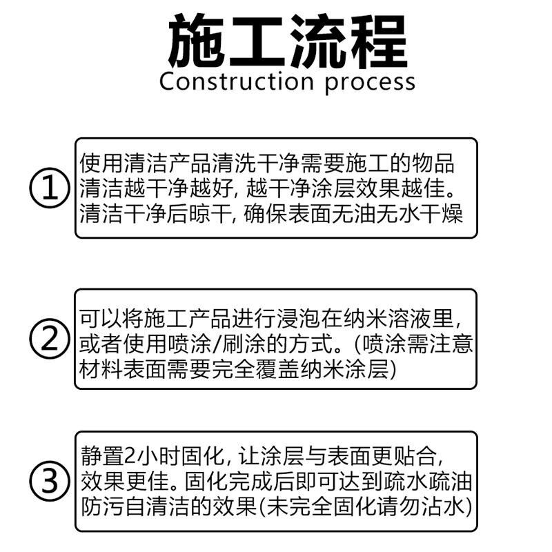 专用金属纳米涂层液超疏水晶盾剂防粘喷雾抗污疏油涂料.透明保护