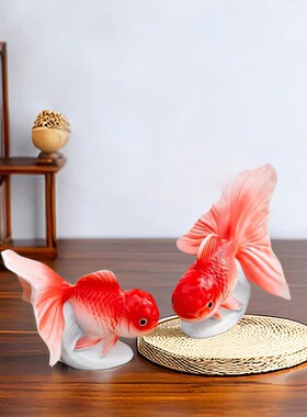 订婚情侣摆件鲤鱼家居客厅婚x房鸿运当头装饰品送闺蜜新人结婚礼