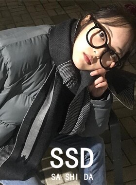 黑色粗框简约新i款韩国文艺夏日懒人凹造型平光眼镜框女大圆脸显