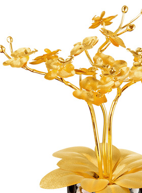 结婚礼物开e业礼品摆件金箔蝴蝶兰招财乔迁之喜家居办公装饰工艺