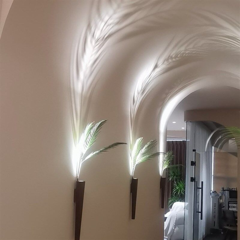 定制实木走廊过道灯n氛围壁灯植物光影折射墙上壁饰民宿美容院设