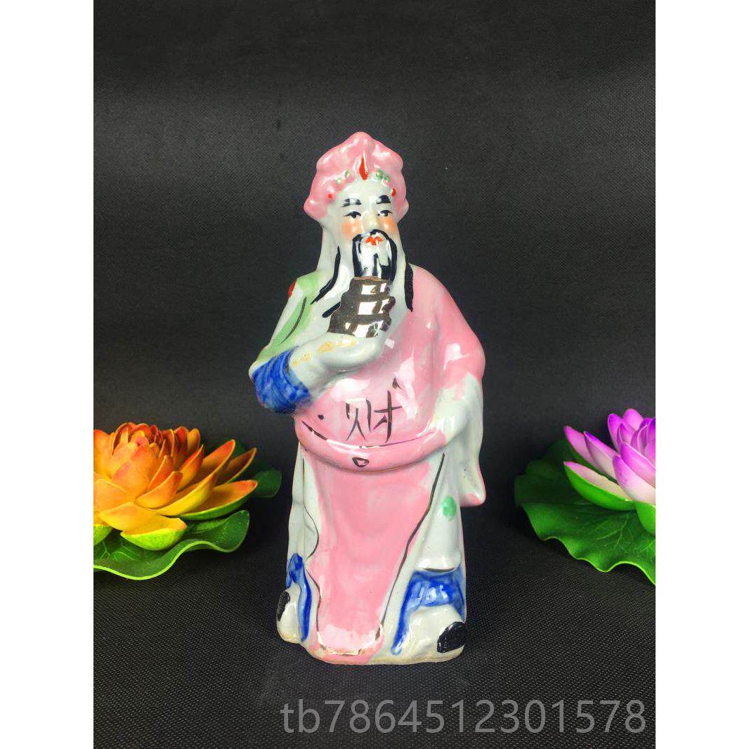 高档彷古老式 站神佛文像陶财爷瓷摆件门市财神像站财神爷家居摆