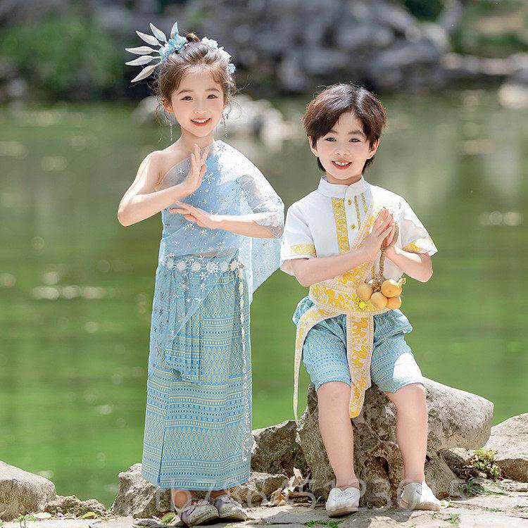 高档儿童演出服印度装男小民族风傣族舞汉服幼儿园服学生六一表节