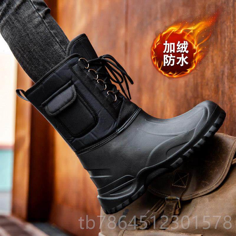 高档滑冬季防水防鞋雪地靴男东北加绒加厚保暖棉户外靴冰钓矶钓钓