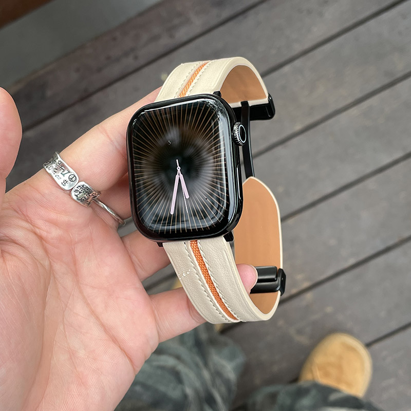 LINEVEK适用于苹果编织拼皮腕带