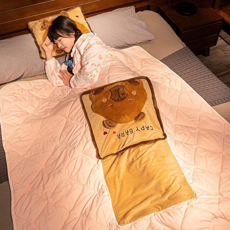 精选卡皮巴拉抱枕被子两用加厚办公室折叠毯子二合一汽车靠枕午睡,居家布艺,抱枕被,淘宝优惠券,粉丝福利购,淘宝优惠卷