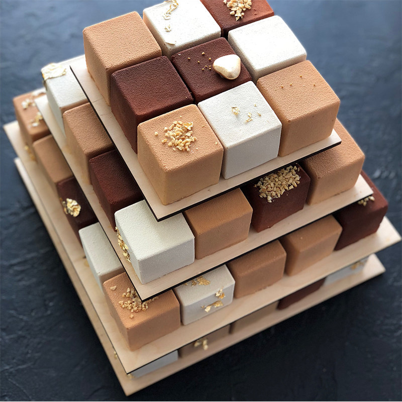 AKOKO方形系列慕斯蛋糕硅胶模具法式西点巧克力魔方块夹心烘焙模