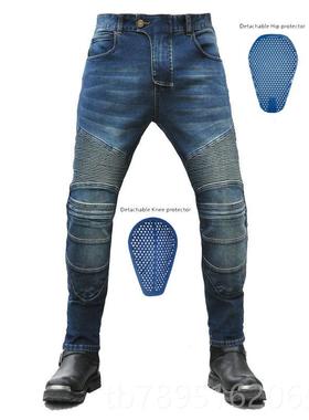 高档VOLER摩托车弹牛仔男女机车骑行裤复古哈雷防裤摔防风耐磨力O