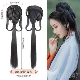 高档明发制宋制后区一体式新假娘发包唐风汉服后脑勺古装造型演出