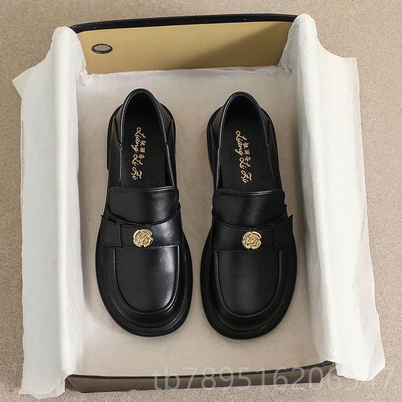 高档黑色小鞋女皮2024新款秋复冬古平底单鞋英伦乐鞋制服软底一福,女鞋,深口单鞋,淘宝优惠券,粉丝福利购,淘宝优惠卷