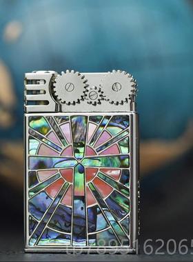 高档日本原装玛思J系列乐双齿轮个性煤油打/火J机001016唐草真皮