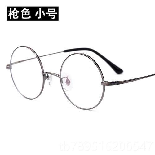 高档复古射视圆形眼镜框纯钛近眼镜架超轻全框平男光防蓝光防辐眼