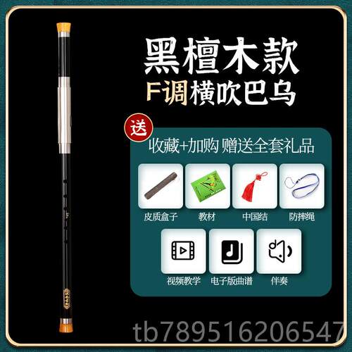 高档黑木横吹巴乌器小学生F调红木G调古者成人儿童初学入门乐滇南