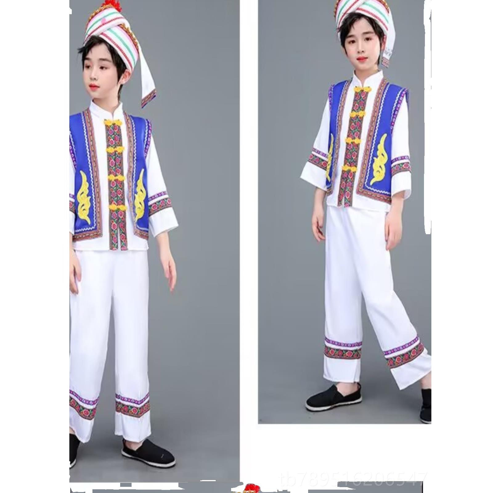 高档儿族童5族6个少数民族服装童侗族白族衣服苗土家族女服饰壮男