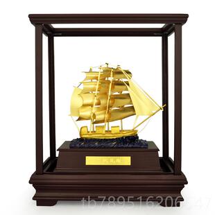 高档足金金箔画 一帆风开顺帆船乔 迁居礼品轻奢搬家业高档新玄关
