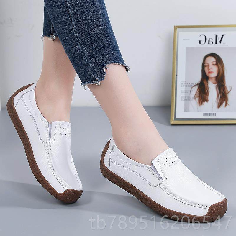 高档牛皮豆豆鞋女春秋款中面真皮皮软皮防水皮鞋妈舒适软底软面年,女鞋,乐福鞋（豆豆鞋）,淘宝优惠券,粉丝福利购,淘宝优惠卷